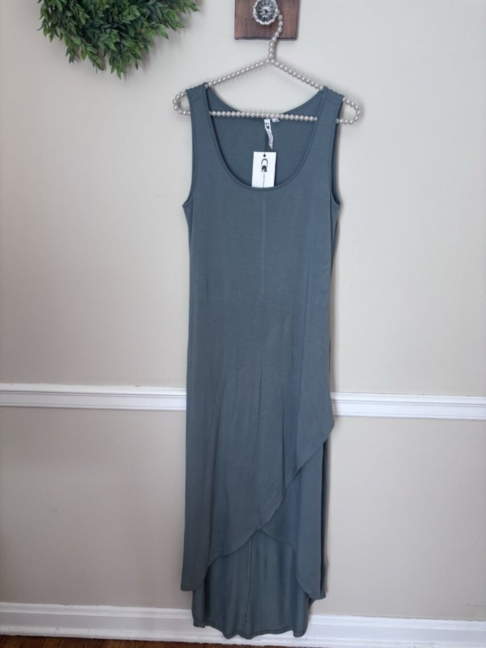 NWT Cable & Gauge Size Small Blue Green Maxi Dress Sleeveless